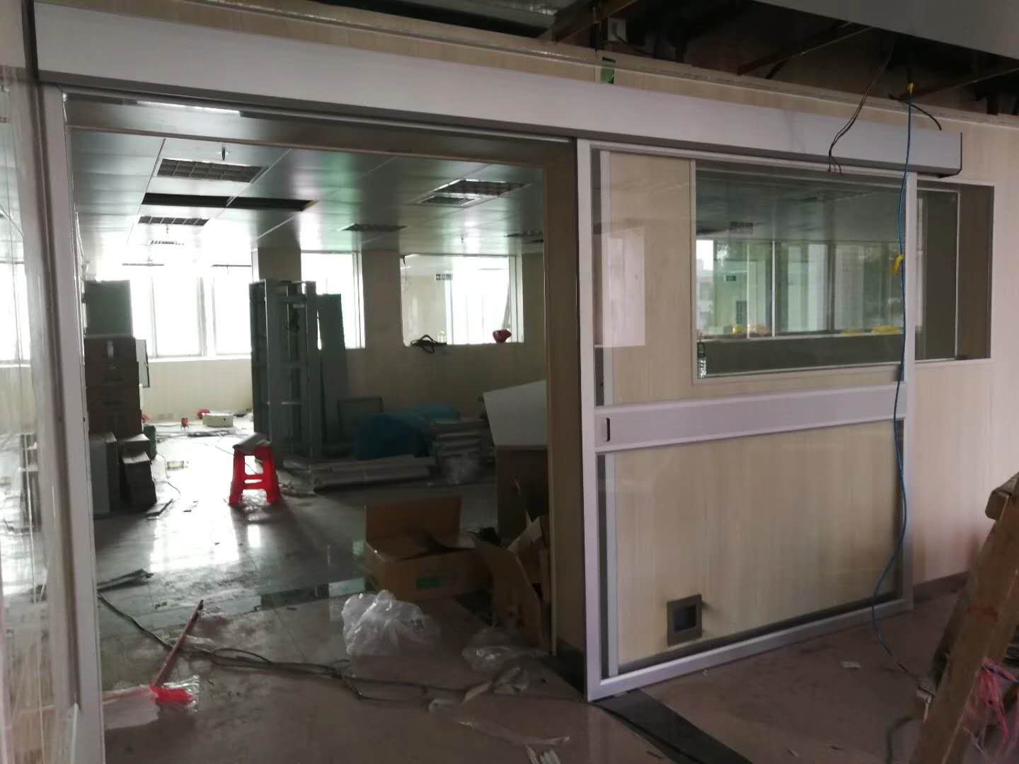 Interior Hospital Single Leaf Glass Door / Hospital Glass Sliding Door 