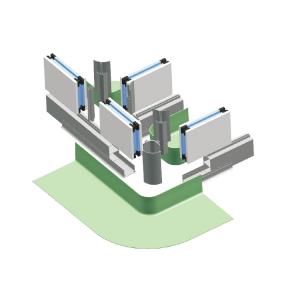 cleanroom aluminium profile / section aluminum units for hospital / cleanroom project